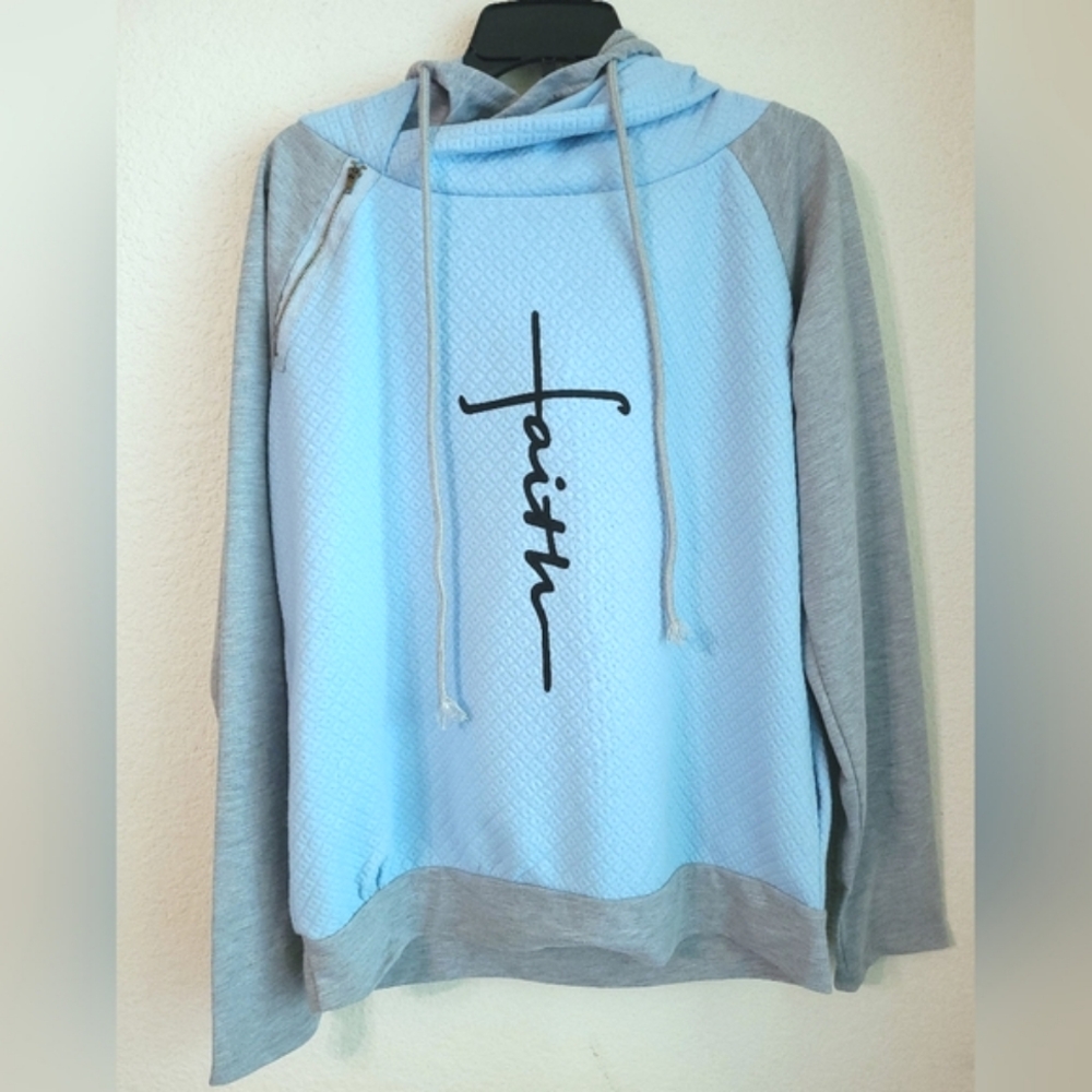 Faith Hoodie Blue/grey Nwot